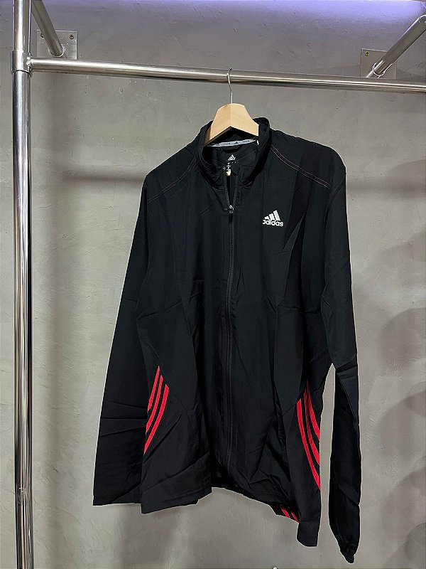 JAQUETA ADIDAS RUNNING (PRETO/VERMELHO)