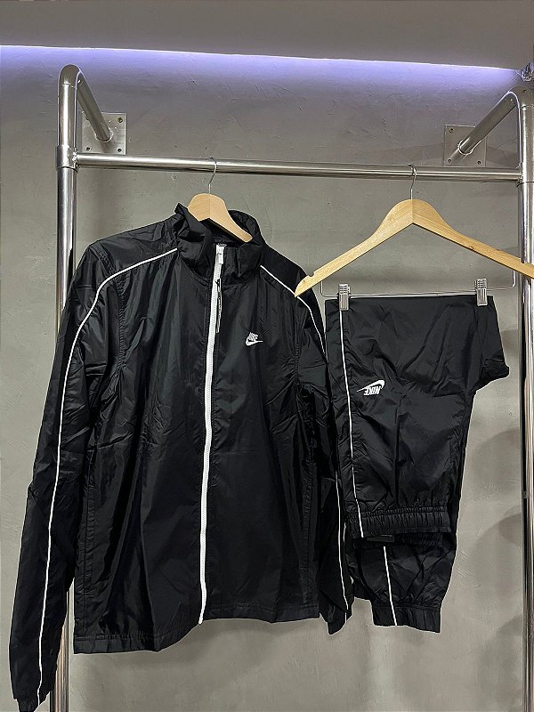 CONJUNTO NIKE TRACK PRETO IMPERMEÁVEL