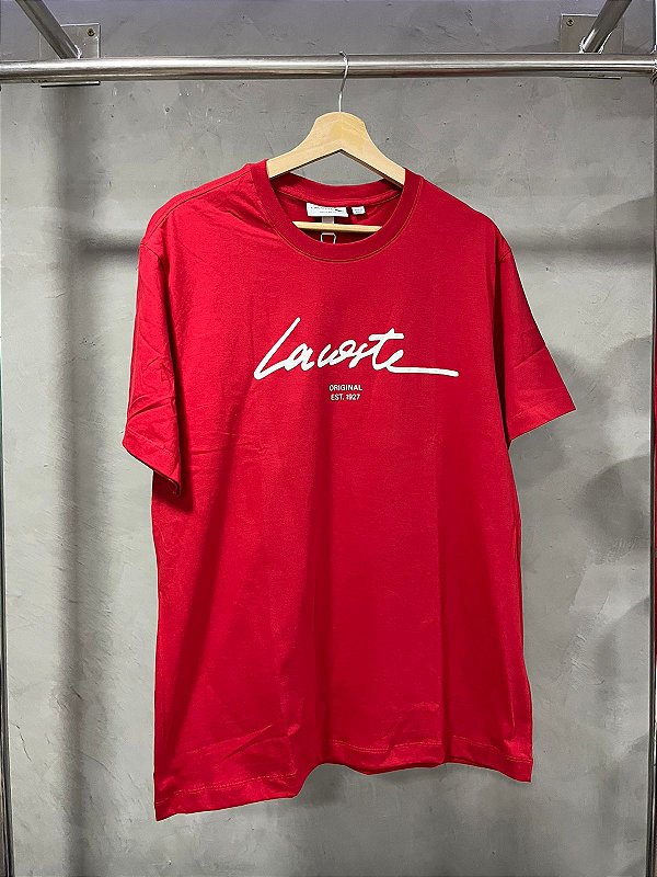 CAMISETA LACOSTE SINCE 1927 VERMELHA