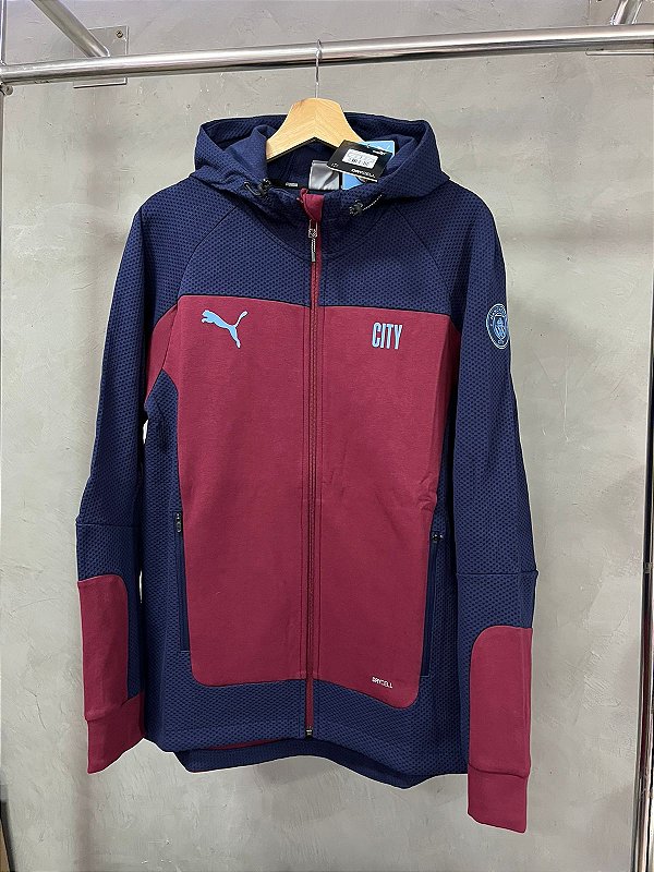 JAQUETA FLECCE MANCHESTER CITY VINHO/AZUL MARINHO