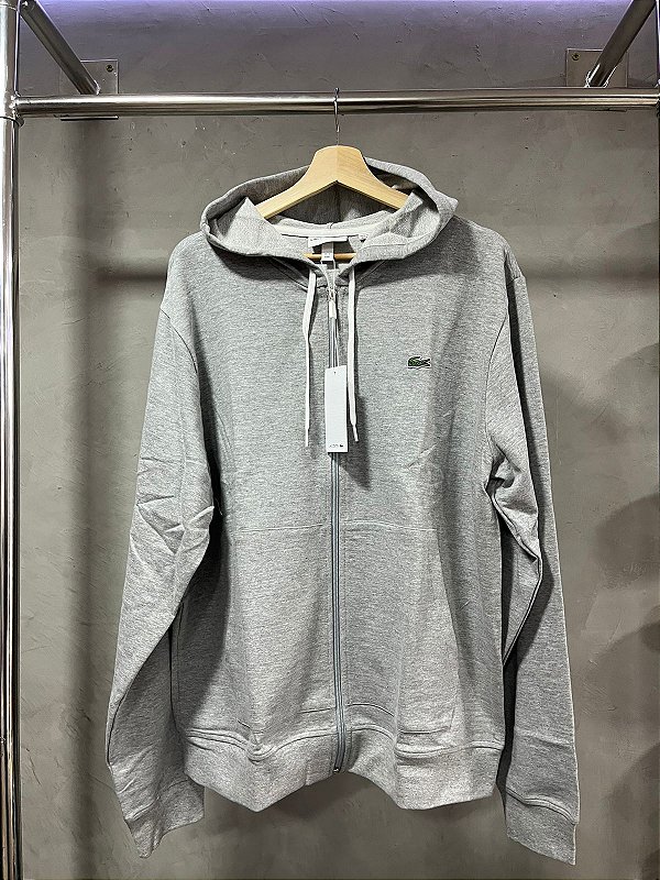 MOLETOM LACOSTE ZIPER CINZA