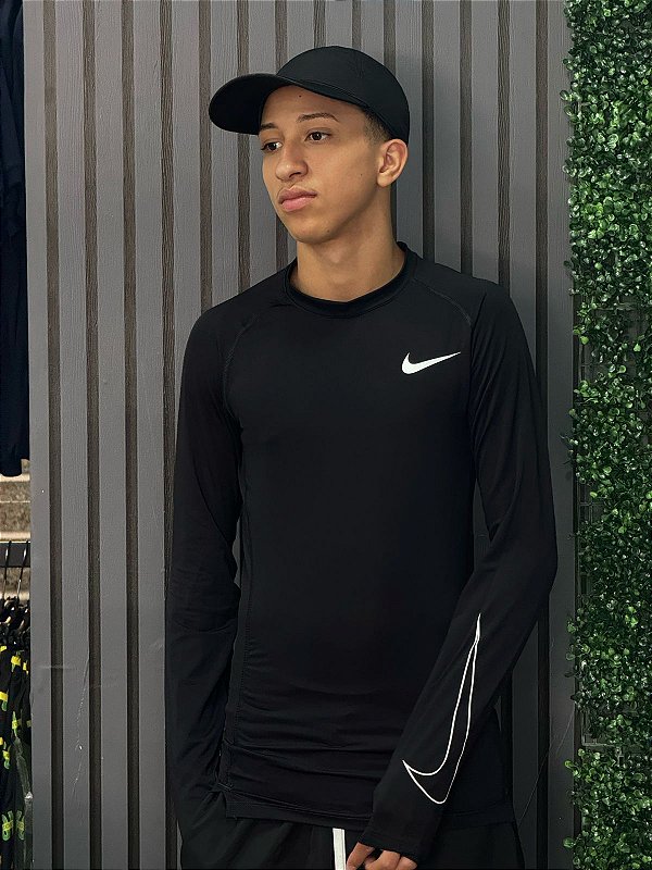 Camiseta Nike Pro Dri-fit Swoosh Manga Longa - DD1990-010