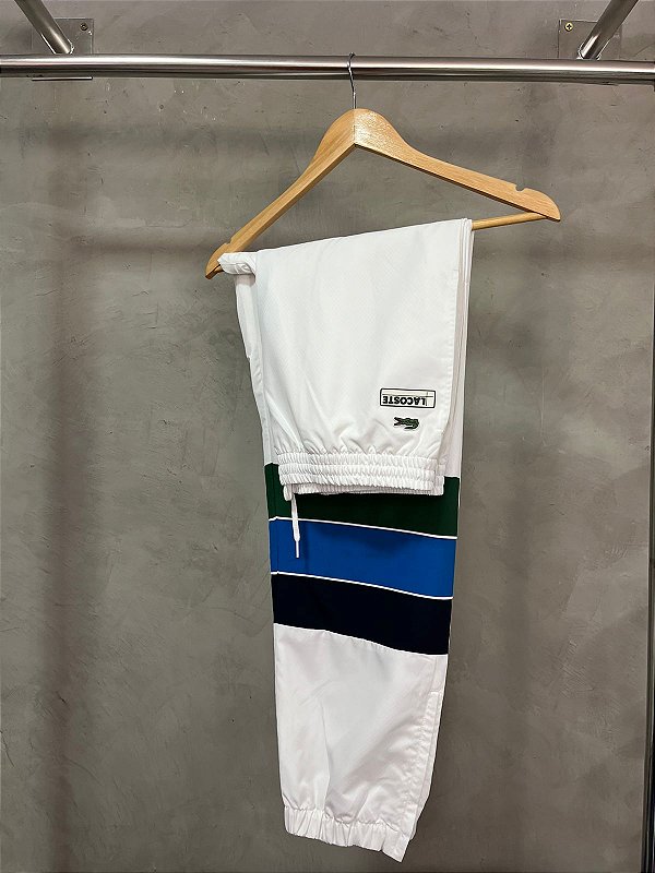 CALÇA LACOSTE WHITE LOGO EMBORRACHADO