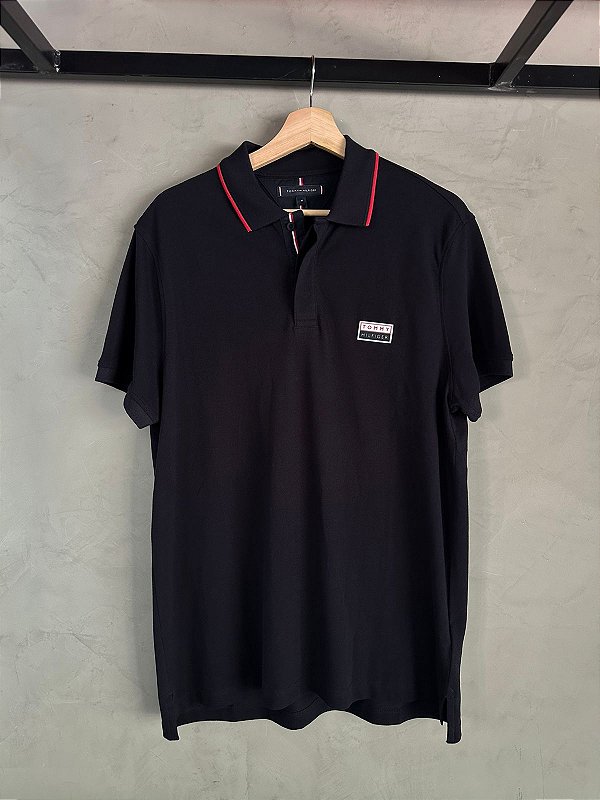 POLO BADGE TIPPED REGULAR - AZUL
