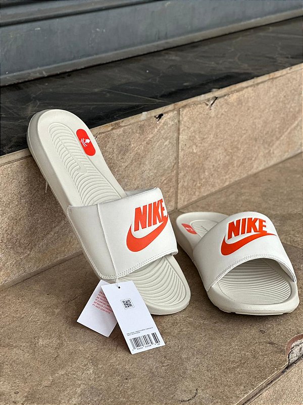 CHINELO ONE SLIDE CREME/LARANJA