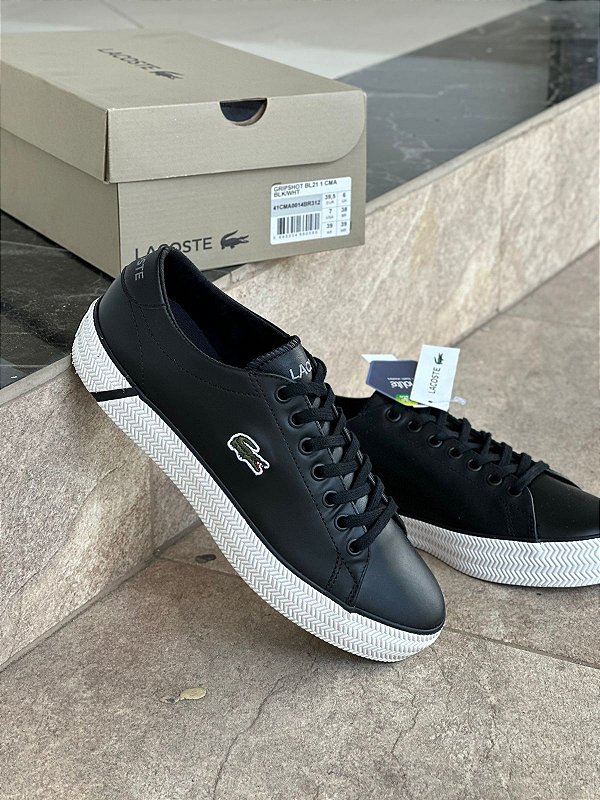 TÊNIS LACOSTE GRIPSHOT (PRETO/BRANCO)
