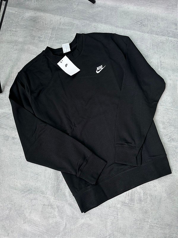 MOLETOM NIKE  SPORTWEAR GOLA CARECA(PRETO)