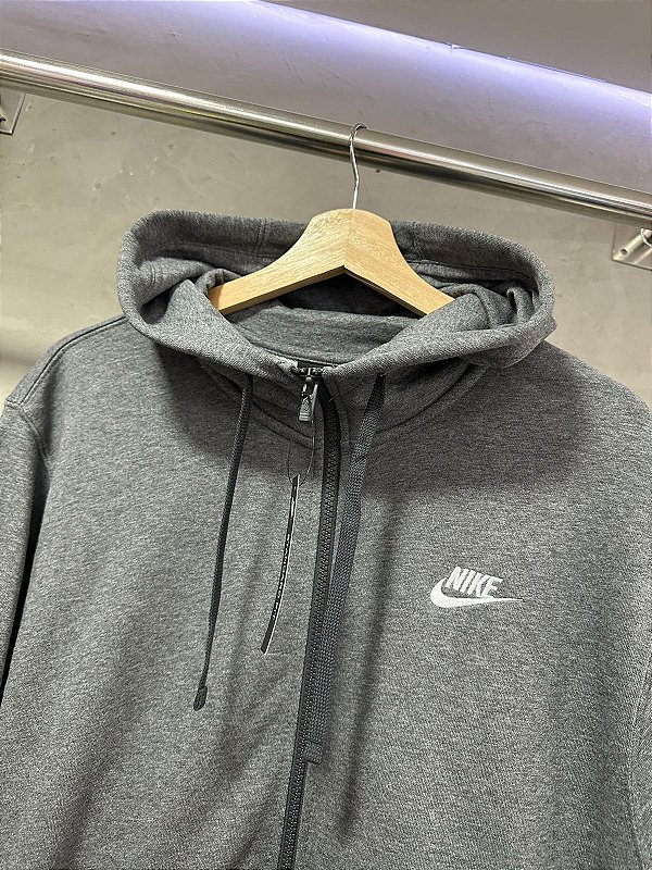 JAQUETA NIKE MOLETOM CINZA ESCURO