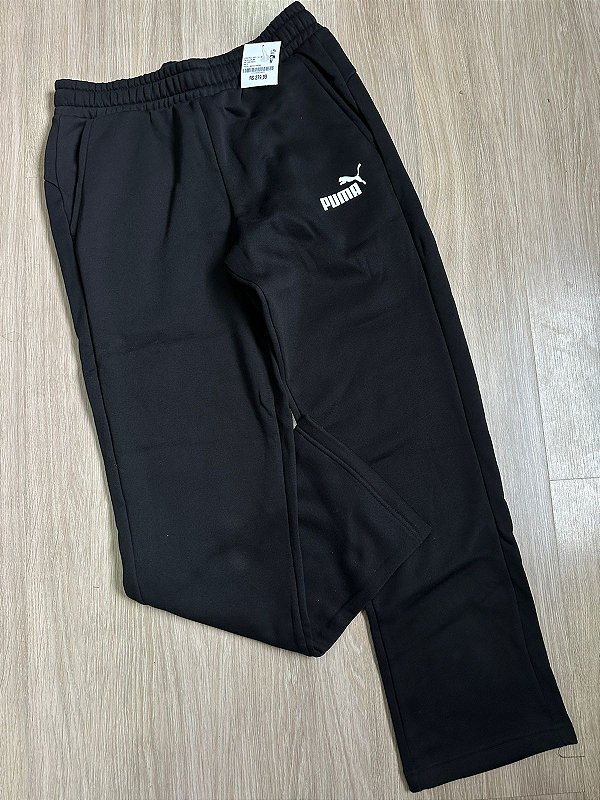 CALÇA PUMA MOLETOM PRETO (CORTE RETO)