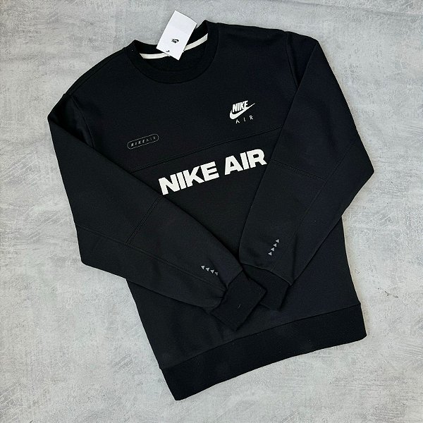 MOLETOM GOLA CARECA NIKE AIR PRETA