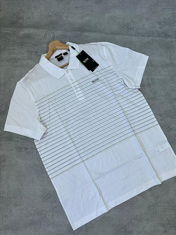 POLO HUGO BOSS LISTRADA (BRANCA)