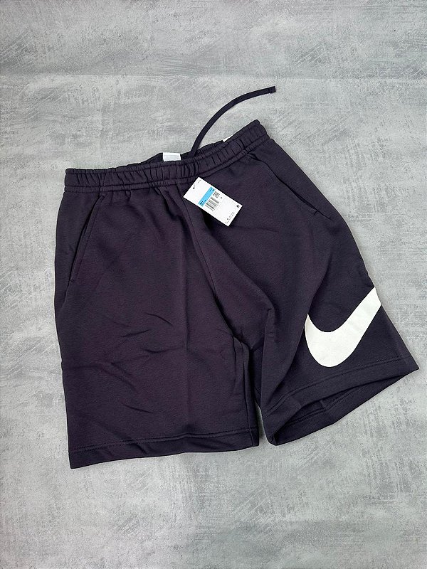 SHORT MOLETOM SWOOSH BRANCO AZUL MARINHO)