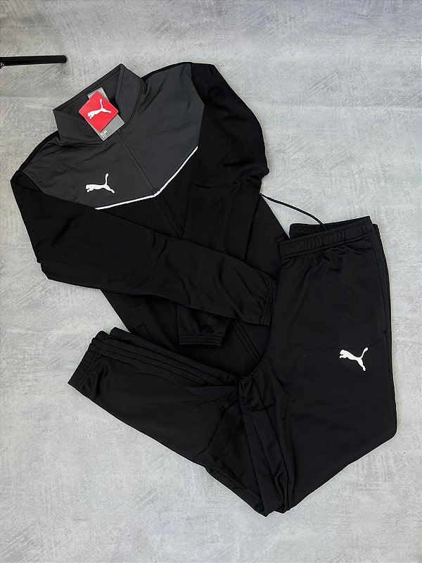 Conjunto Puma Individual Rise Preto+chumbo
