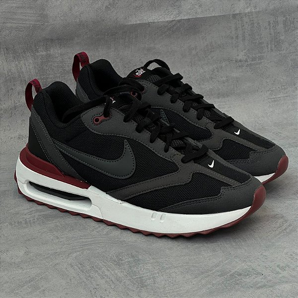NIKE AIR MAX DAWN (PRETO COM VINHO )