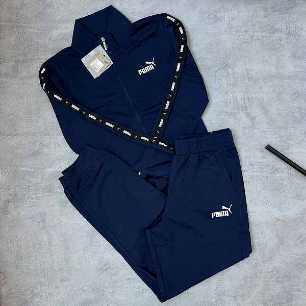 Tracksuit puma faixa azul marinho