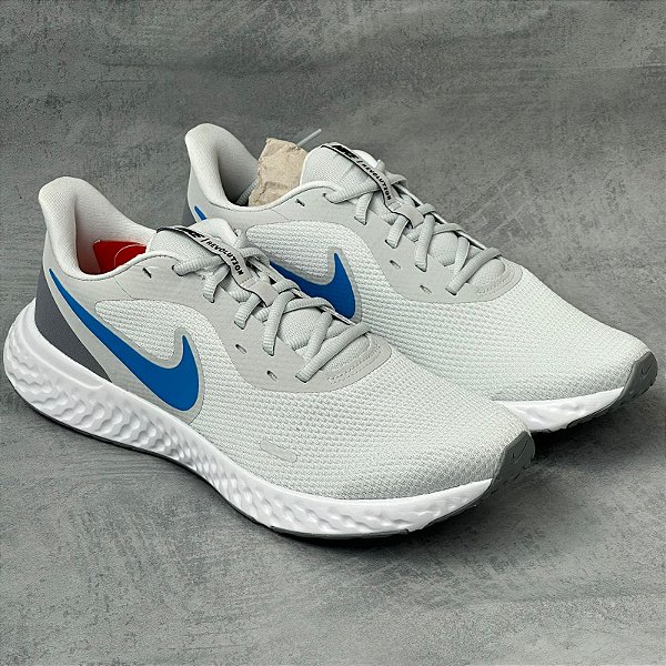 TENIS NIKE REVOLUTION 6 NN (CINZA-AZUL)