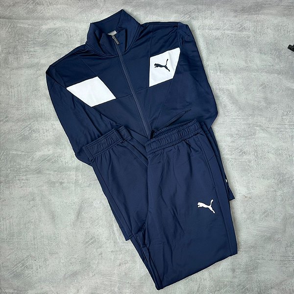 Conjunto Puma Tracksuit - azul + branco 583602-06