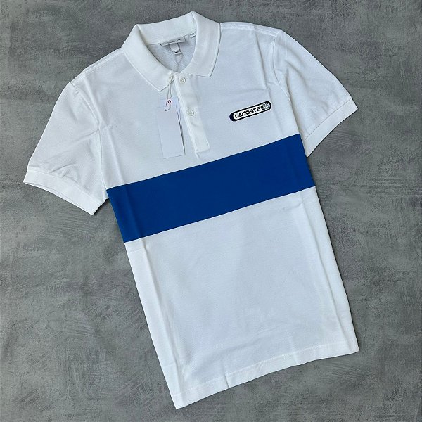 POLO LACOSTE SPORT (BRANCO/AZUL)