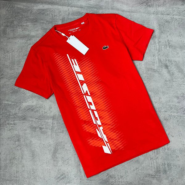 CAMISETA LACOSTE SPORT LETREIRO (ALARANJADA)