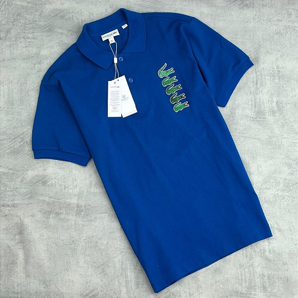 POLO LACOSTE CROCO PATCH´S (AZUL)