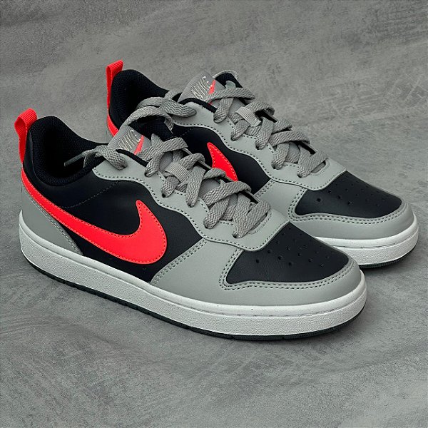 Tênis Court Borough Low Recraft GS - cinza + Laranja