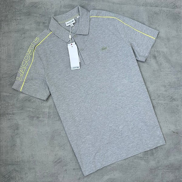 Polo Lacoste Movement Slim (CINZA-VERDE)