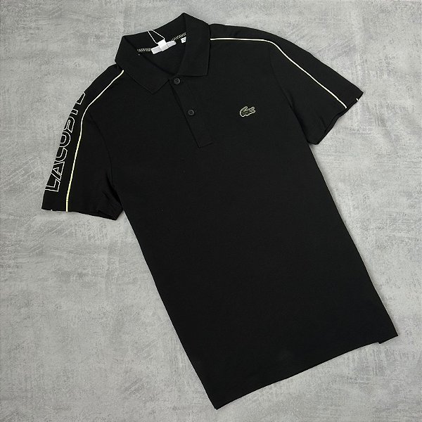 Polo Lacoste Movement Slim (PRETO-VERDE)