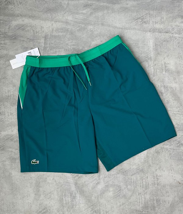 SHORT LACOSTE X NOVAK DJOKOVIC (VERDE AGUA)