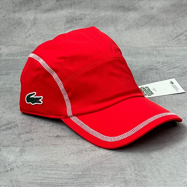 Boné Lacoste De Tênis Colorblock - Vermelho