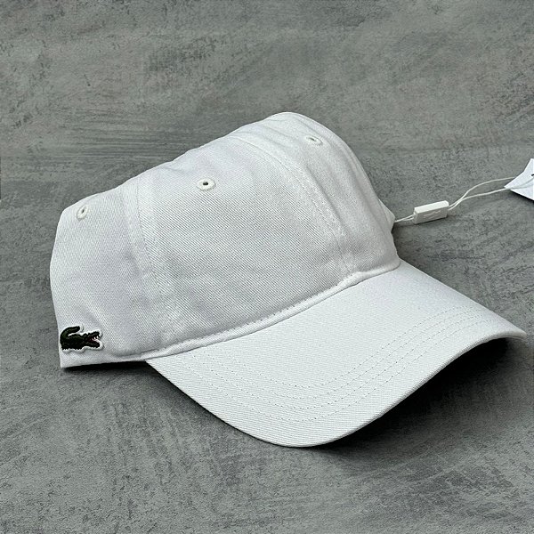 BONÉ LACOSTE GABARDINE BRANCO  (FITA DE PANO)