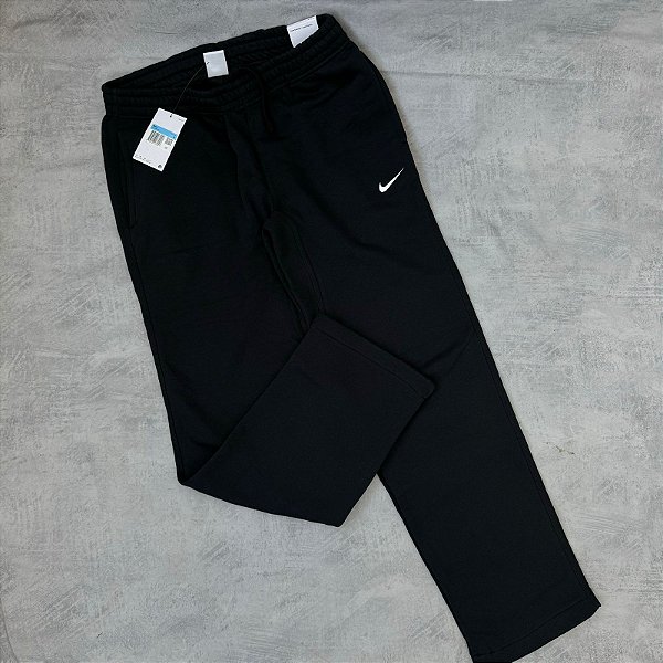 Calça nike mini Swoosh - Preta corte reto