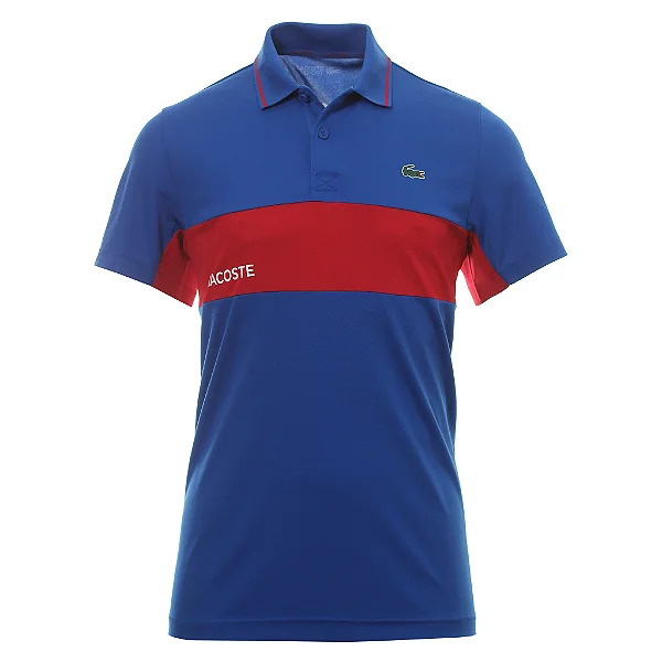 Camisa Polo Lacoste Sport - Azul+vermelho