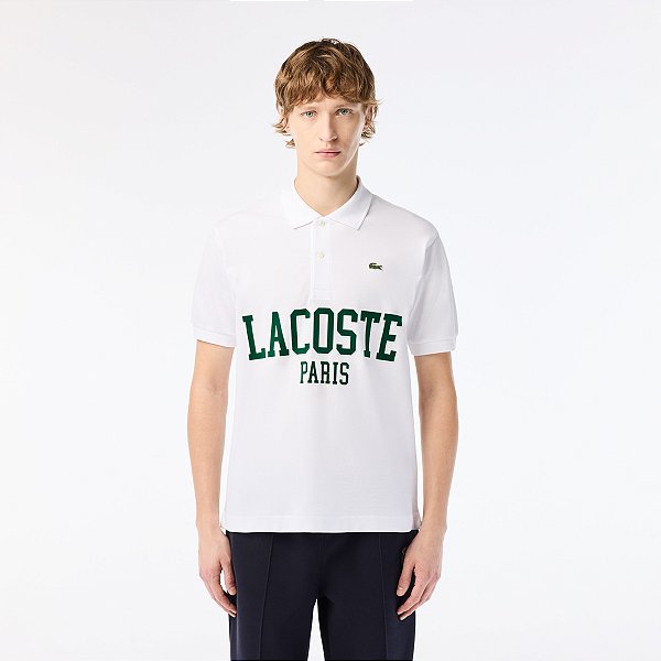 Camisa Polo L.12.12 Lacoste Flocked Pique - Branca