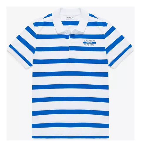 Camisa Polo Lacoste Masculina Listrada Com Estampa Golf DH4611-23-JIJ