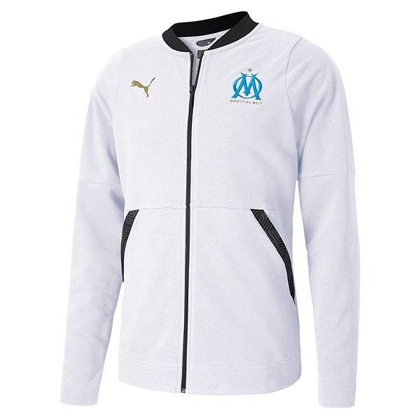 PUMA Olympique Marseille Casuals Jack 2020-2021 Wit Blauw