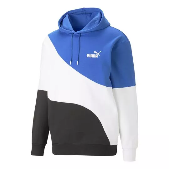 Moletom Puma Power Cat Fleece - Branco+Azul