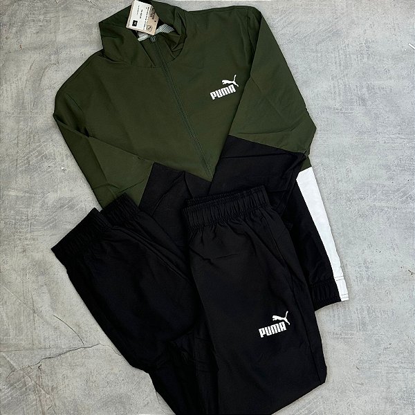 Conjunto Puma Woven Masculino Verde -675966-31