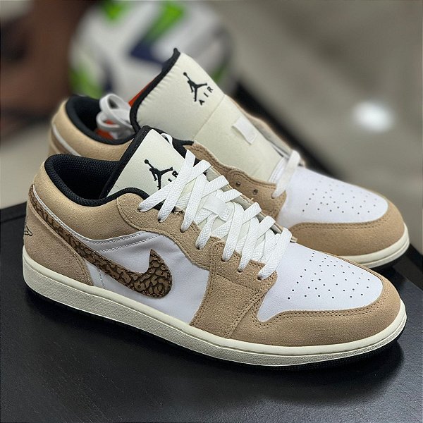 Air jordan 1 low se - tan white chanvre/tan anglais clair