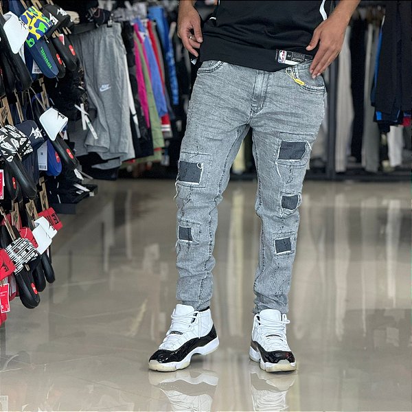 Calça Jeans Mescla Cinza 9293