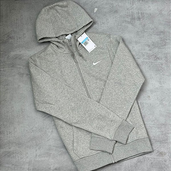Moletom Nike Mini Swoosh ziper Cinza - 611456-063