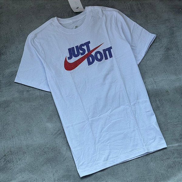 Camiseta Nike Just Do It  Branco+azul - FV8141-100