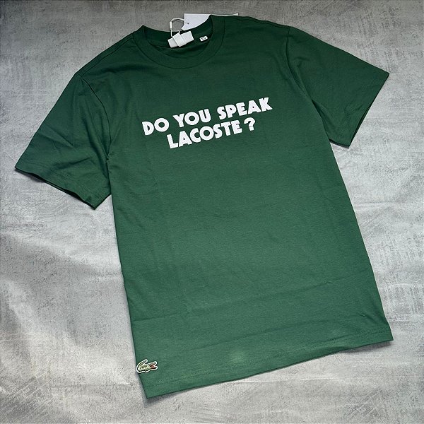 Camiseta Lacoste "DO YOU SPEAK LACOSTE ? " Verde