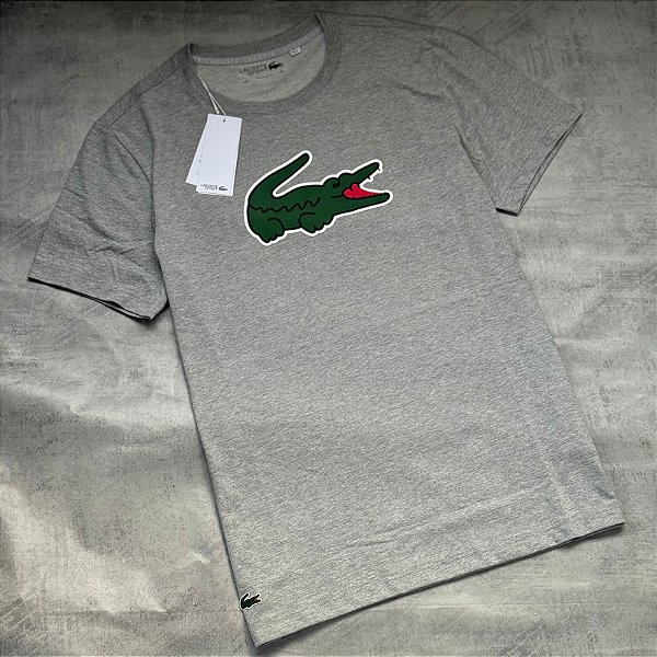 Camiseta Lacoste Sport Big Croco Vintage-Cinza