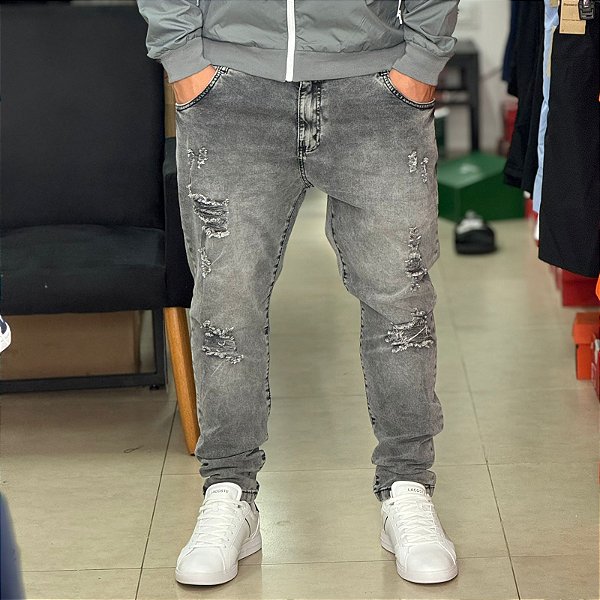 Calça brow jeans -cinza