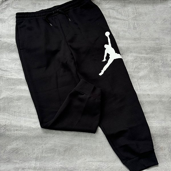 Calça Jordan Jumpman Logo Fleece-Preto