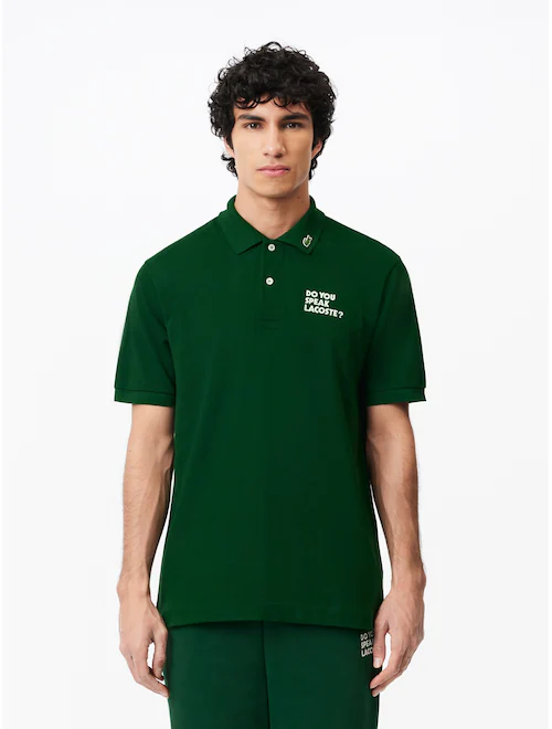 Camisa Polo Lacoste "DO YOU SPEAK LACOSTE?"- Verde