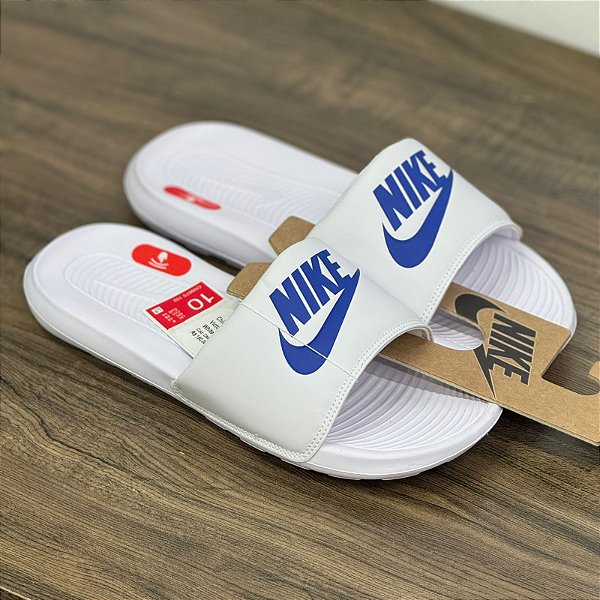 Chinelo Slide One Victory- White\Blue