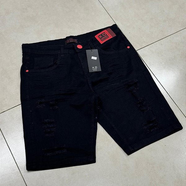 Bermuda jeans - Preto
