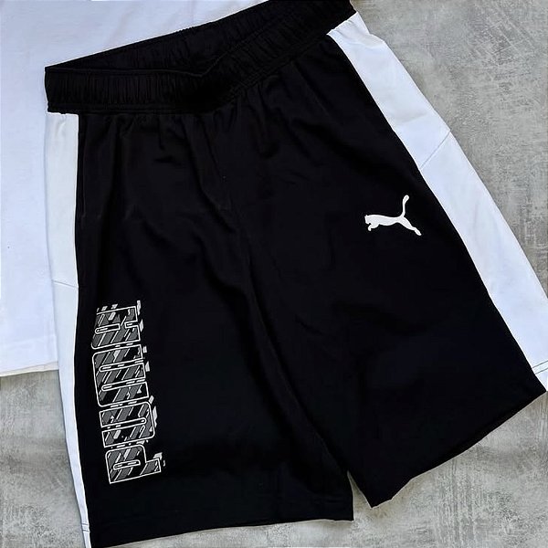 Bermuda puma dyna-mix - preto e branco