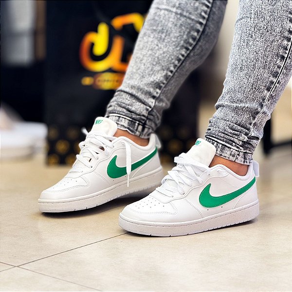 Nike Court Borough Low Recraft - Branc0+verde